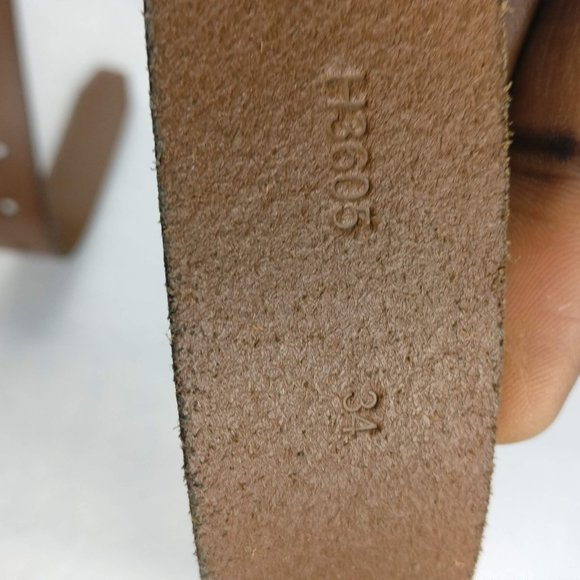 Leather Belt Roller-buckle Italian Leather 34 Earthy Brown Minimalist 43" long - Picture 7 of 10